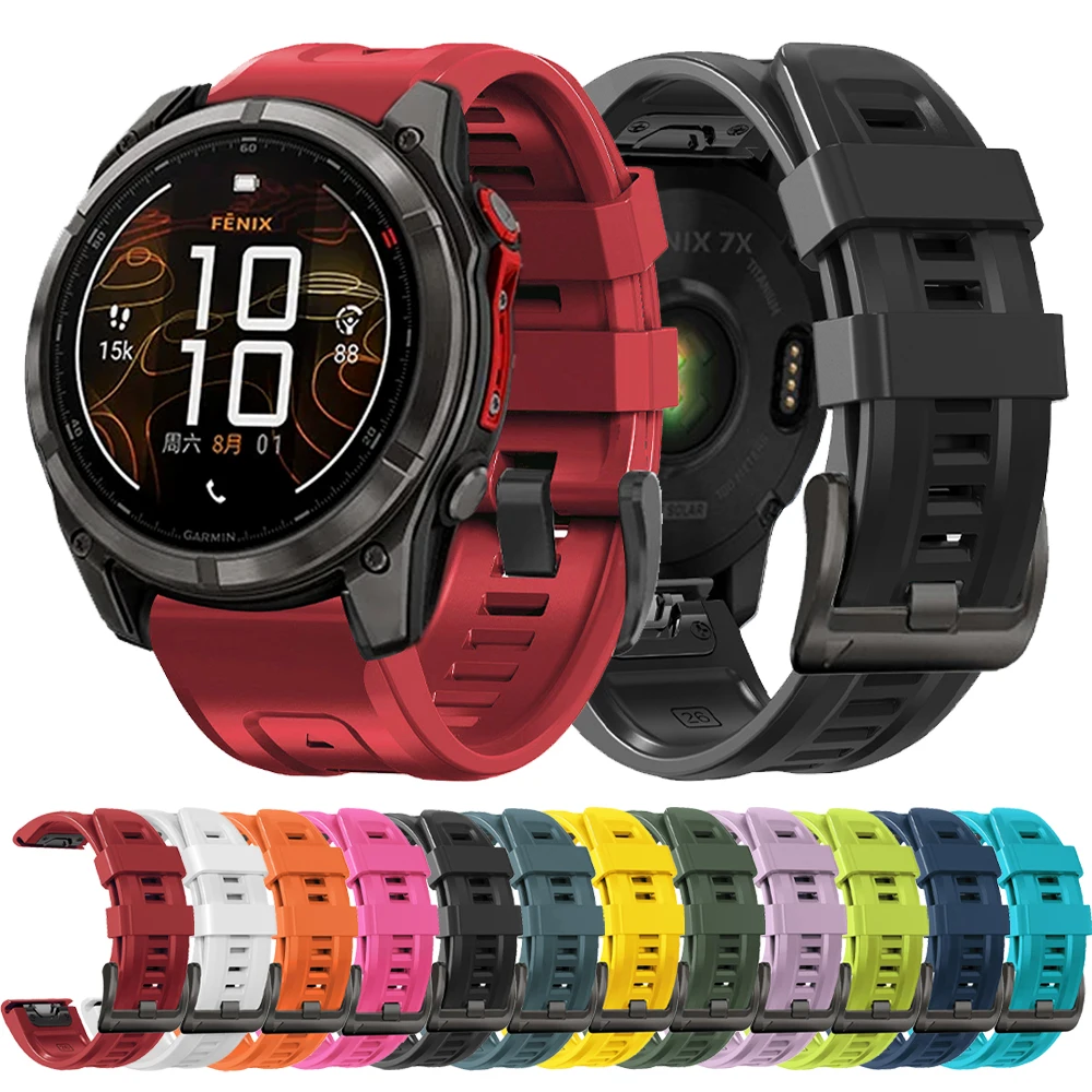 22 26mm QuickFit Silikonarmband für Garmin Quatix 8 Fenix 8 Pro 7 7X 6X Pro 5X Plus Armband für Garmin Epix Gen 2 Tactix 7 Armband