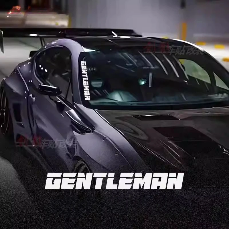 Car Sticker, GENTLEMAN  Modification Decal for Car Side Windshield, Front Windshield A-Pillar Modification Decal with Text