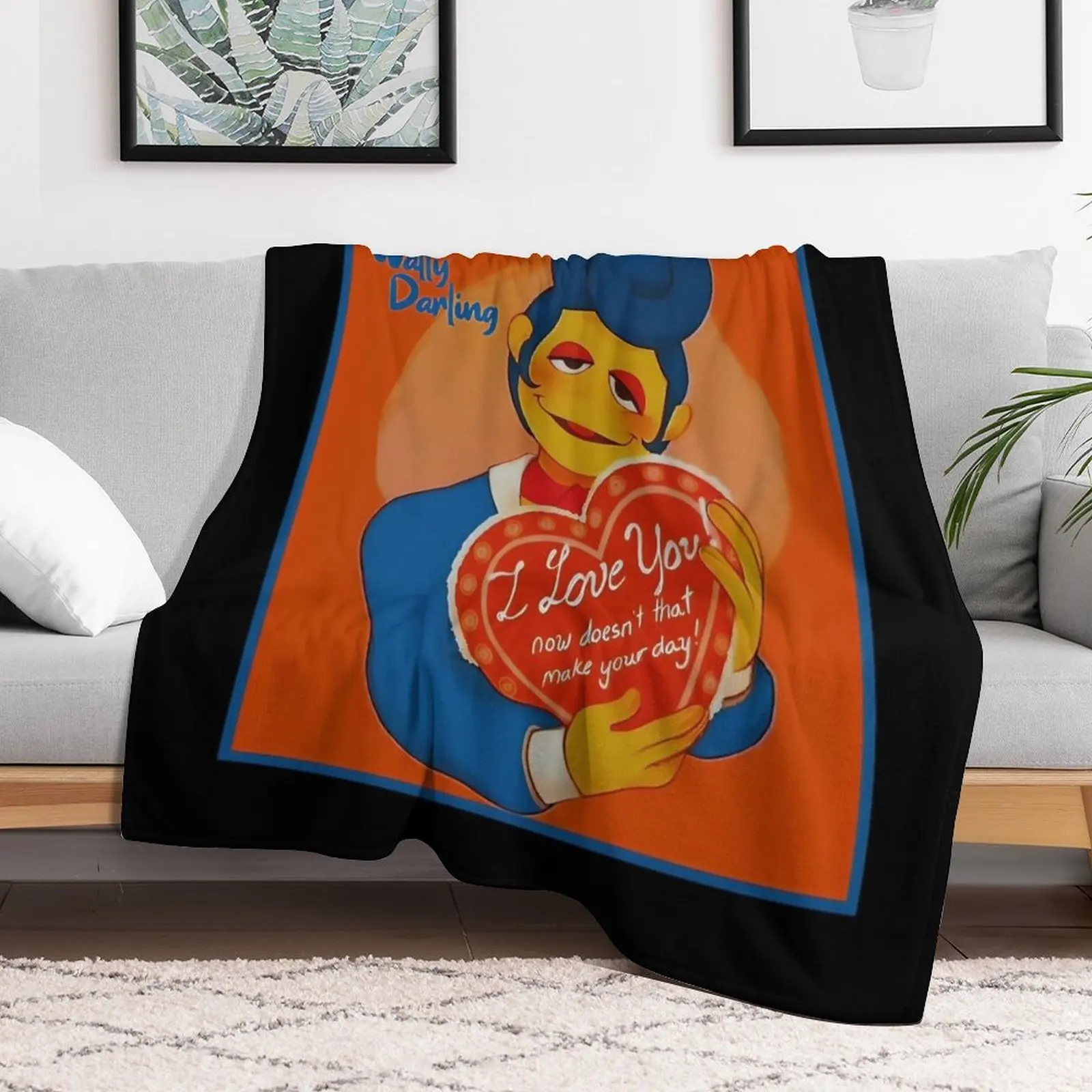 Wally Darling Throw Blanket Cozy Sofa Blanket for TV Watching Napping