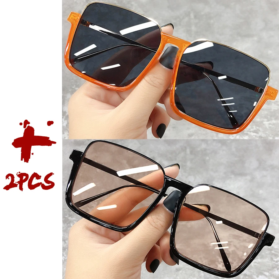 Sonnenbrille Damen 2026 – Große quadratische Fassung, luxuriöses Markendesign, Farbverlauf, Vintage-Sonnenbrille für Damen, Herren, Unisex – Detail 30