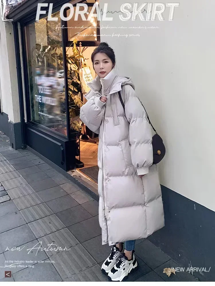 zjaiss 2026 Winter New Down Coats Long-style Cotton Dress Korean Version Large Size Korean Fashion Jackets Heat Parka Feminina