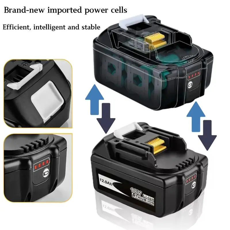 18V 12.0Ah for Makita Original With LED lithium ion replacement LXT BL1860B BL1860 BL1850 Makita rechargeable power tool battery