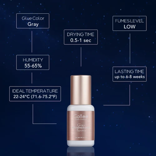 Imagen 2 del producto Gollee nuevo gris sin rastro 0,5-1s pegamento para extensión de pestañas pegamento adhesivo para pestañas hipoalergénico pegamento para pestañas profesional