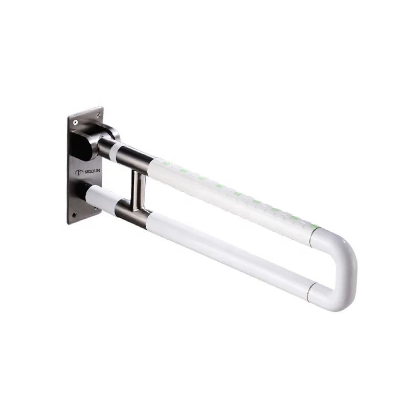 Bathroom Barrier-free Handrails Stainless Steel Flip Up Handrail Wall Mounted Foldable Nylon Toilet Grab Bar