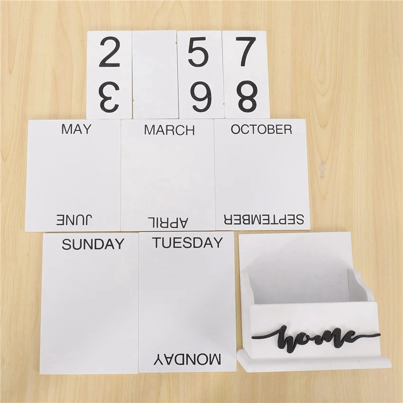 EDT-2X деревянный раскладушка настольный блок календарь постоянный деревянный настольный календарь неделя месяц дисплей даты украшение для домашнего офиса