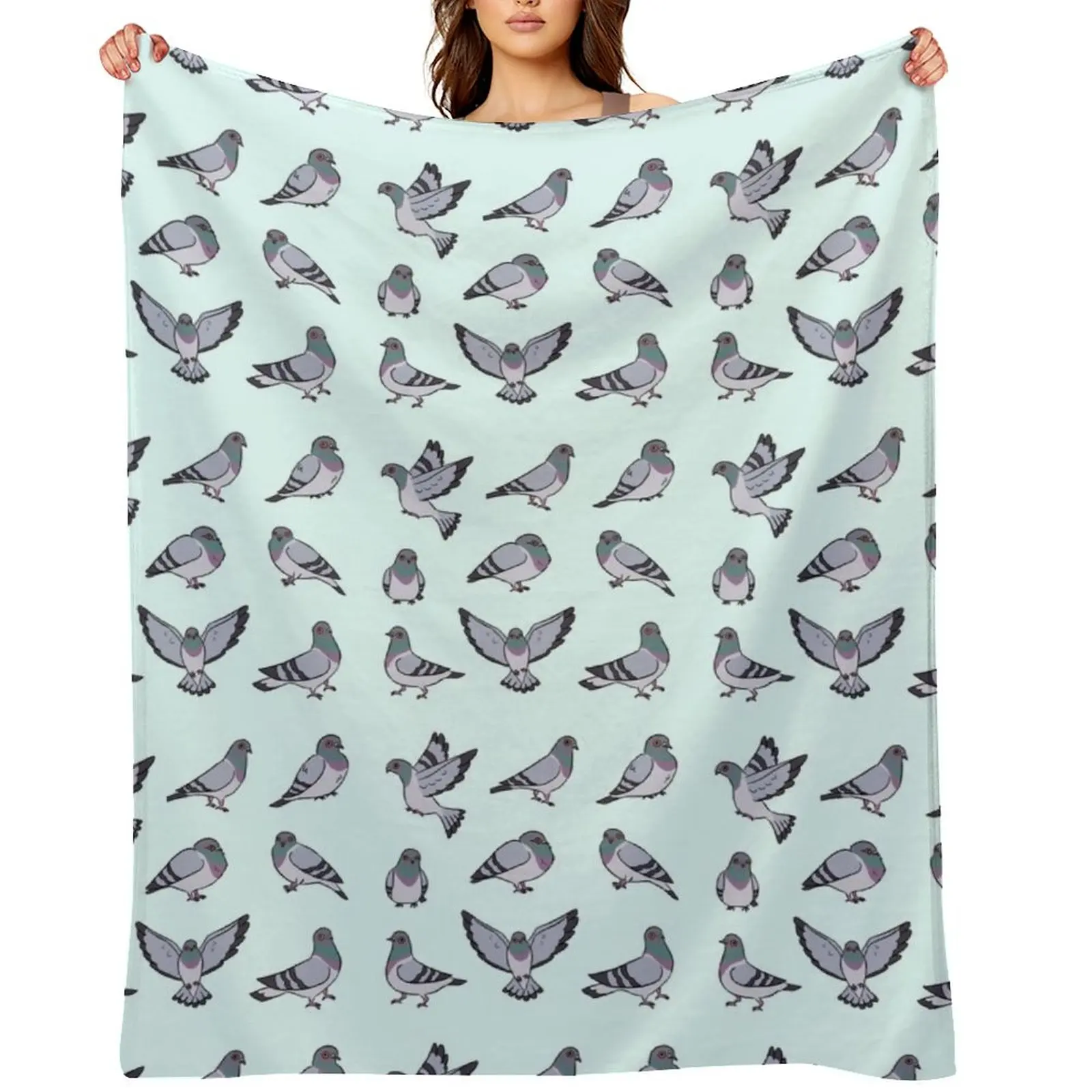 Cute cartoon Pigeons pack Throw Blanket Heavy Luxury Designer Giant Sofa Multi-Purpose Thermal Bed Blankets