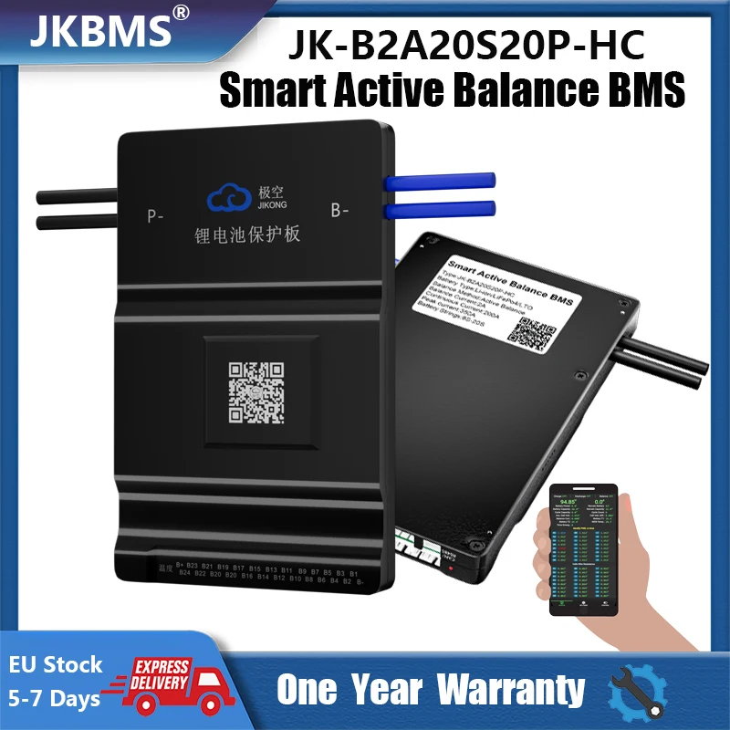 JIKONG BMS 8S Lifepo4 200A Free Bluetooth Heating Function RS485 Lithium Battery Balance Board BMS 20S 12V 24V With Blancer