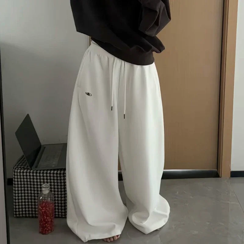 Y2K-Pantalon de survêtement baggy vintage pour femme, pantalon large, streetwear décontracté, fermeture éclair, braguette féminine, automne, coréen, nouveau, fj2024