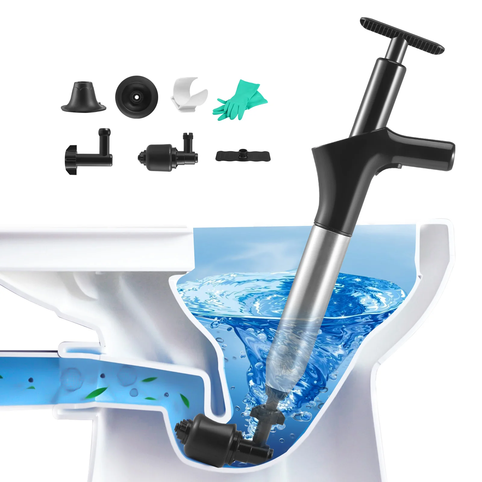 

Профессиональный плунжер для труб высокого давления, туалетные плунжеры, насос для воздушного бластера, открывалка для шланга, сливные раковины, пистолет для чистки ванны