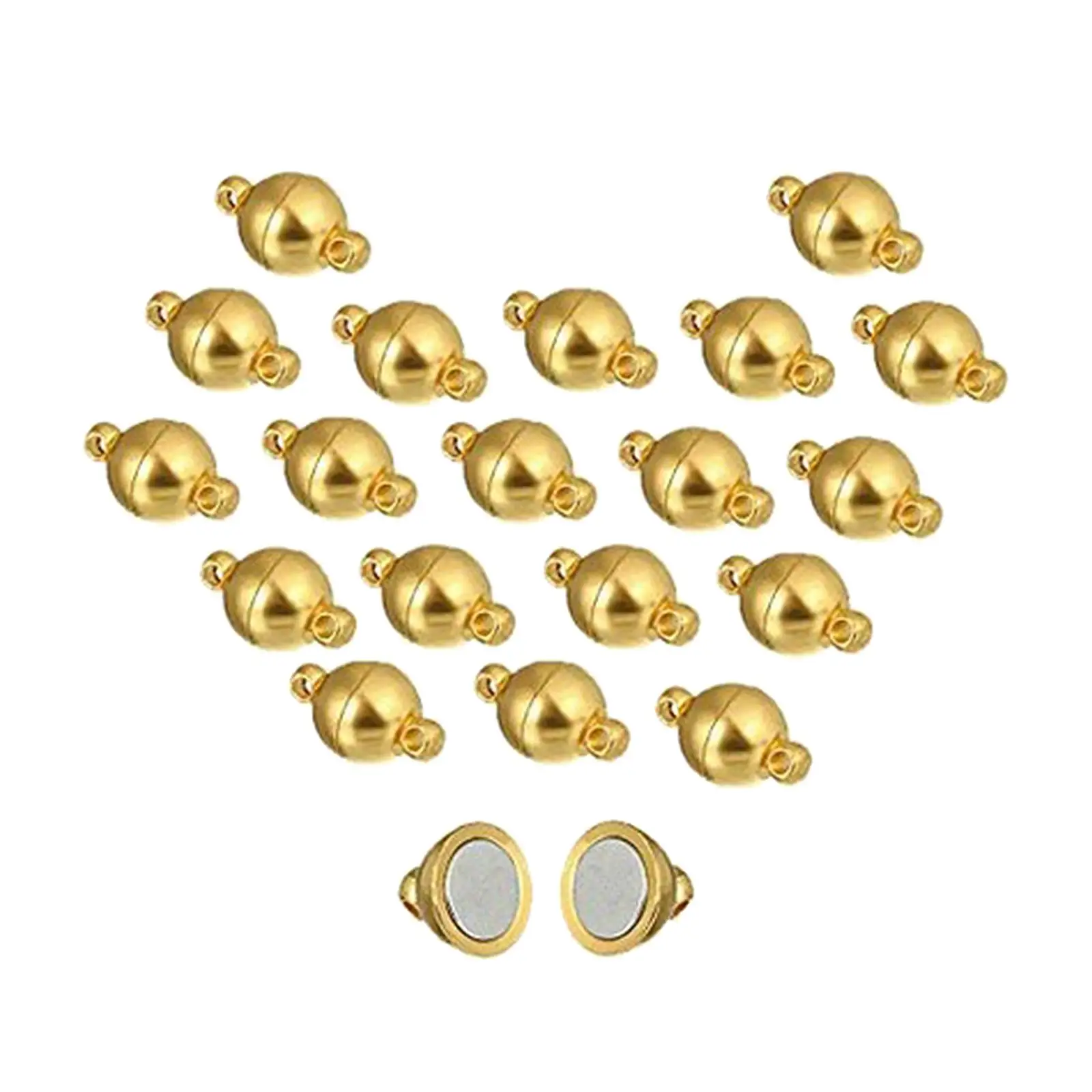 20/40 Pcs Round Brass Magnetic Clasp Small Jewelry Magnetic Bead Clasp for Bracelet Crafts Making Supplies