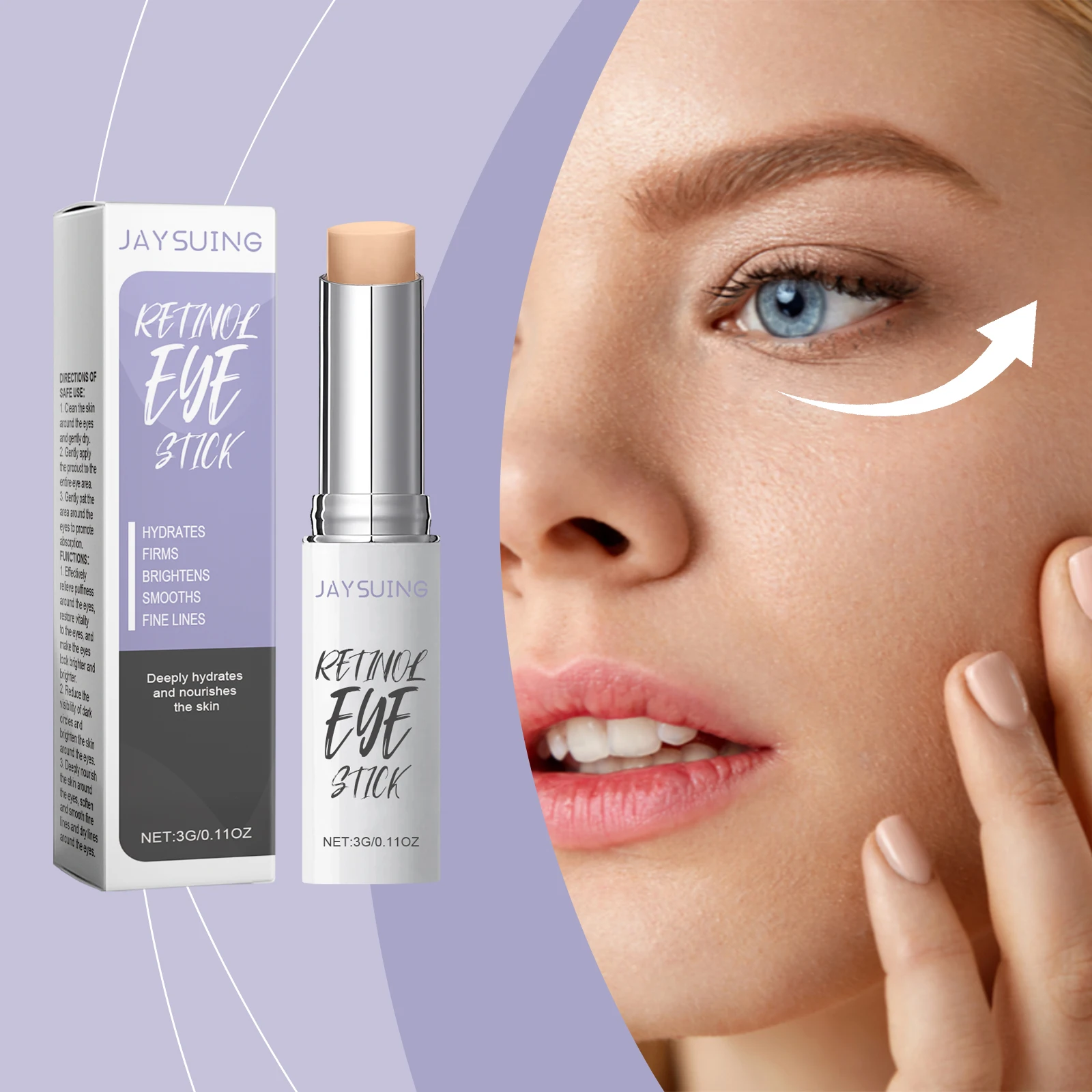 

Retinol Eye Cream Stick Daily Moisturizing Long-lasting Hydration Soothing Eye Discomfort Nourishing Care for Surrounding Skin