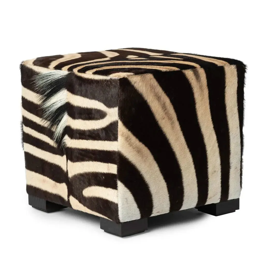 ##Unique Zebra Square Cube Ottoman Modern Storage Footstool Functional Space Saving Pouf LivingRoom Seating Bench for Apartments