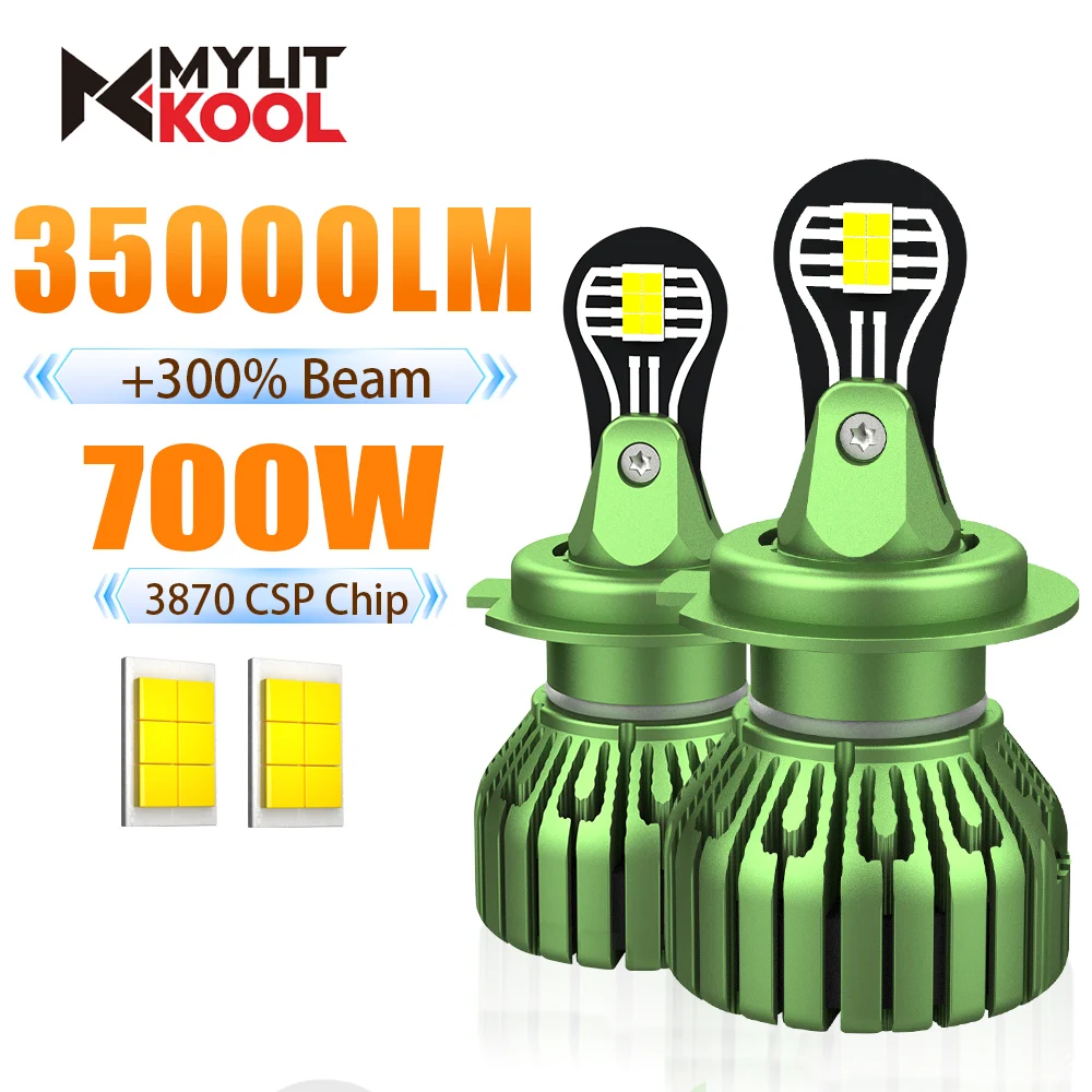 

700w 35000lm H11 H7 H4 Led Headlight Canbus 1:1 Size Mini Car Light Bulbs 3570 Csp Chip H1 9005 Hb3 9006 Hb4 9012 Auto Headlamp