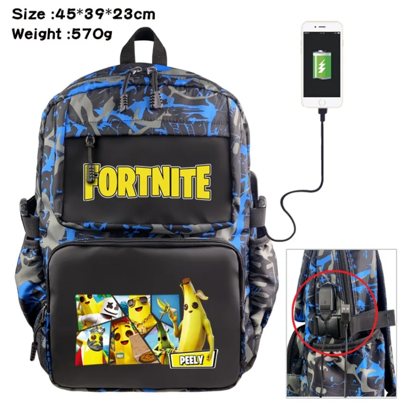 

Fortnite Cosplay Backpack Nylon Leisure Travel Backpack Large Capacity Comfort Student Waterproof Student Schoolbag Gifts Toy