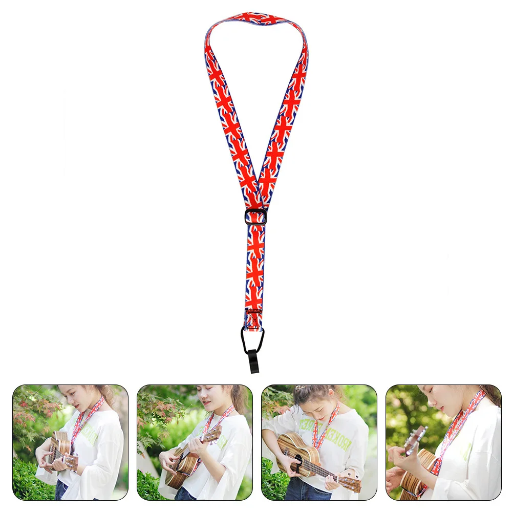 

Ukulele Strap Straps Flag No Buckle for Universal Shoulder with Polyester Accessories Kit