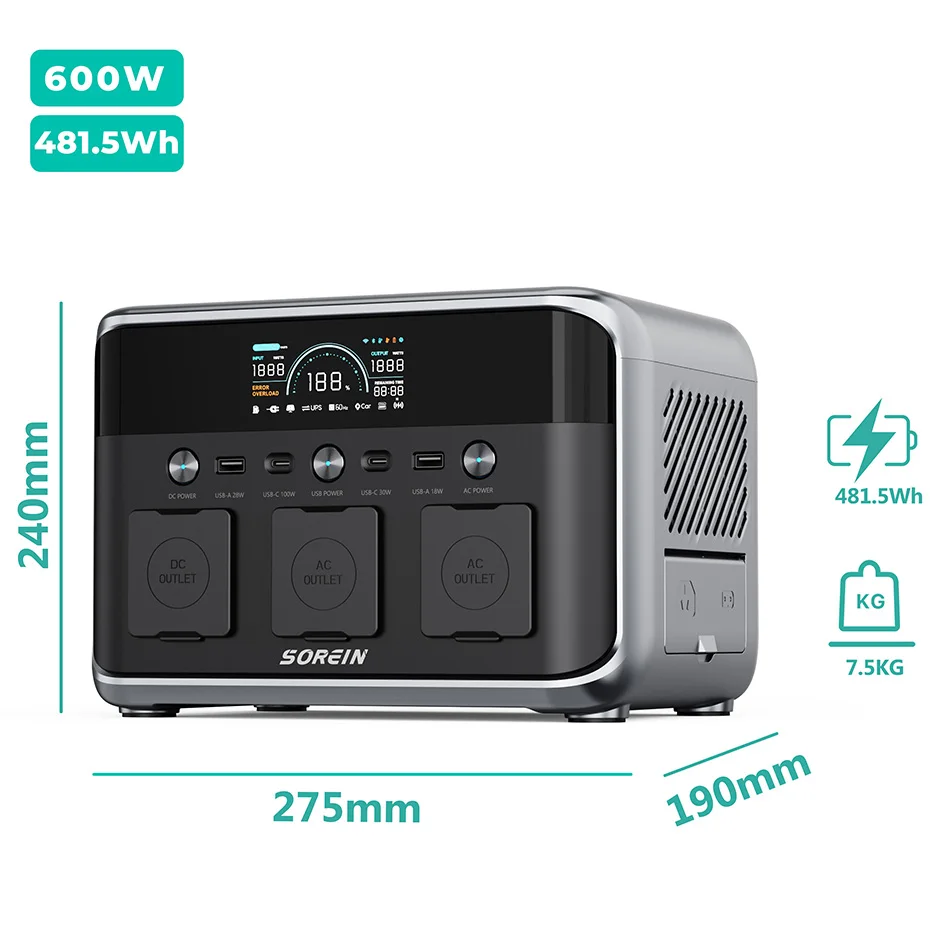 

Sorein 500w Ups Power Station Emergency Battery Backup 600w Dc 600w Power Station 500w Power Supply