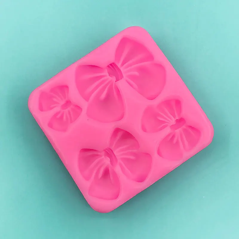 Silicone Bow Baking Mold, textura macia e confortável, quatro tamanhos, fácil desmoldagem, Home Suprimentos, Bolo Suprimentos, 56g