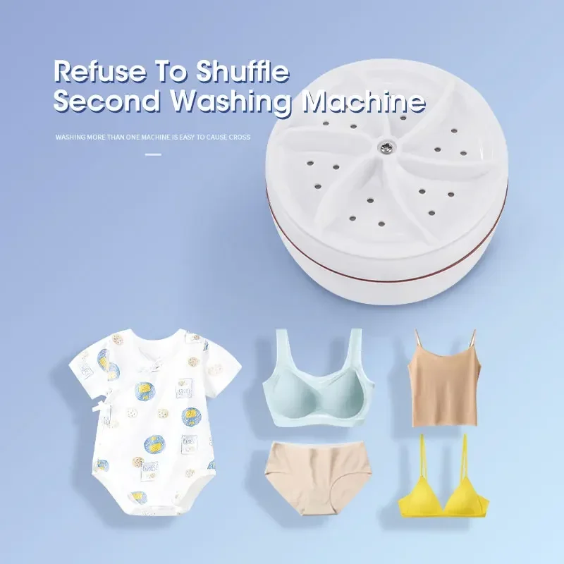 Rotating Turbine Multifunctional USB Mini Washing Machine Portable for Socks Underwear Dishes Travel Home Business Trip