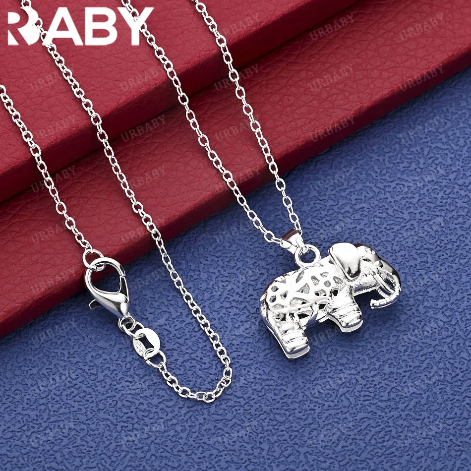 

URBABY 40-75 см, ожерелье с подвеской в виде слона из стерлингового серебра 925 пробы, креативный подарок, уличная универсальная вечеринка и повседневная одежда