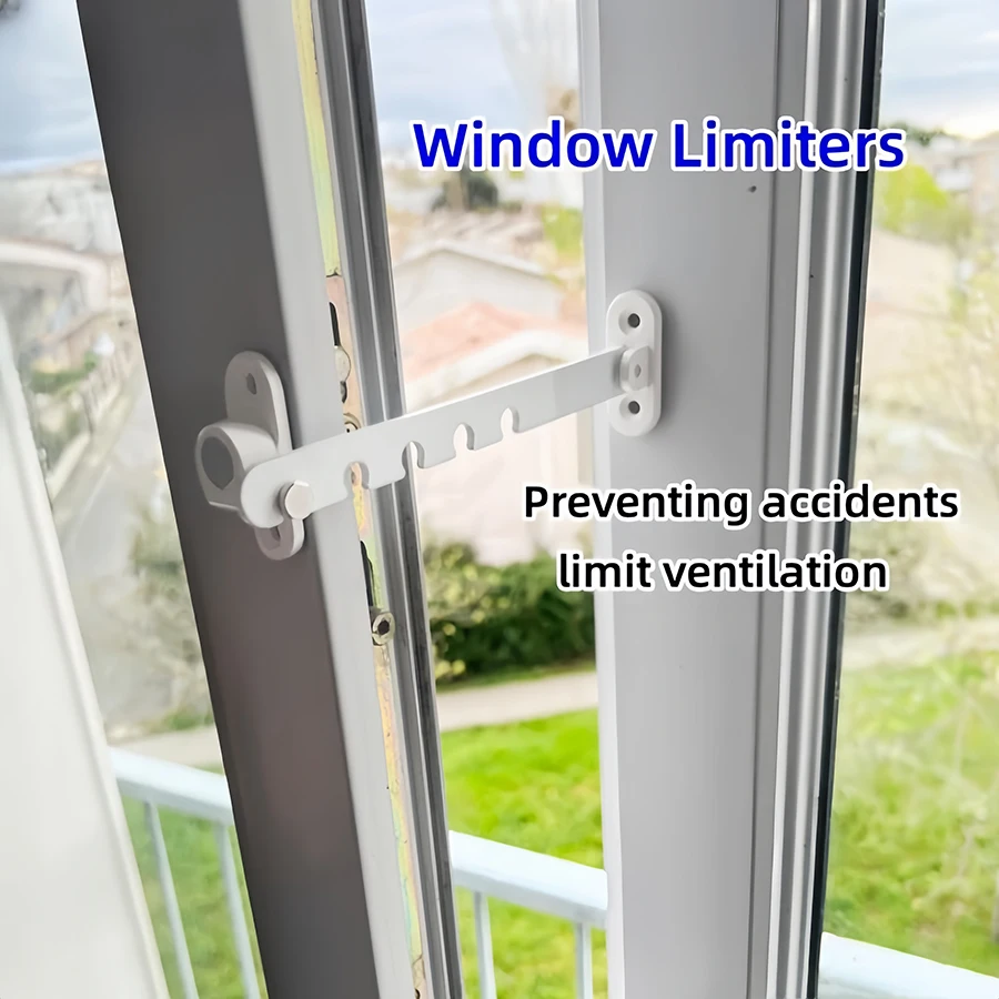 Window Limiter ABS Adjustable Self Adhesive Falling Prevention Anti-theft Window Locks Child Safety Buckle Perforation-free