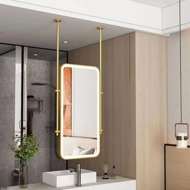 

Потолочное подвесное зеркало, светодиодное умное зеркало для макияжа, простое креативное квадратное зеркало