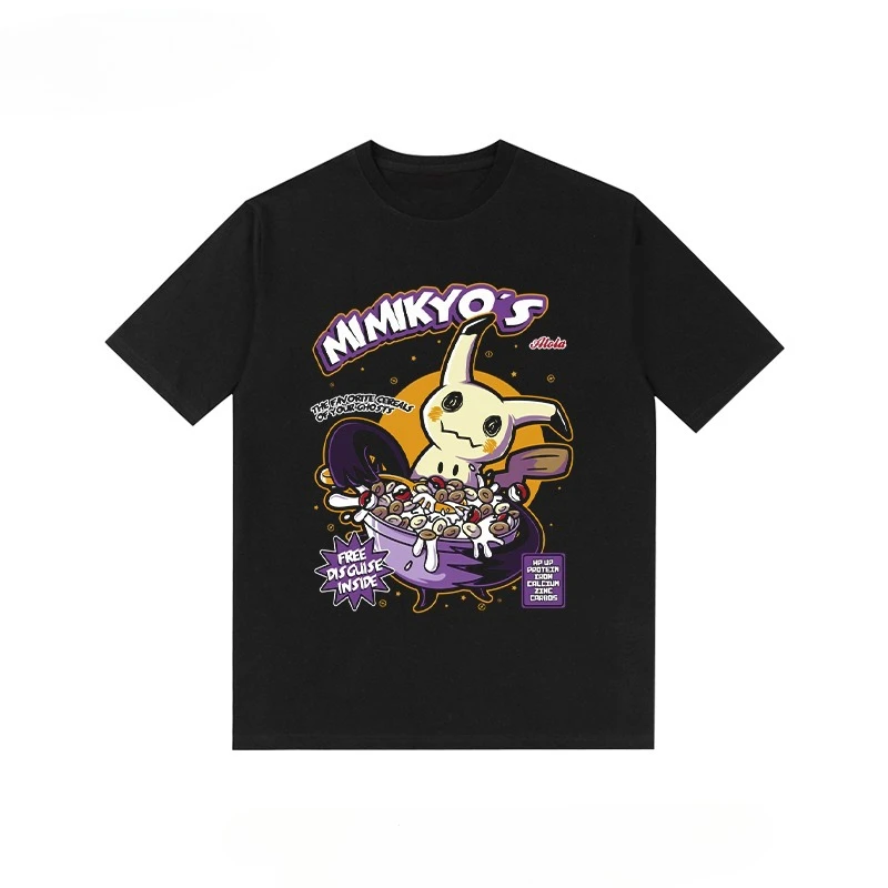 pokemon-moda-novos-homens-e-mulheres-imprimir-camiseta-harajuku-y2k-rua-solta-casual-de-manga-curta-multi-funcional-topo