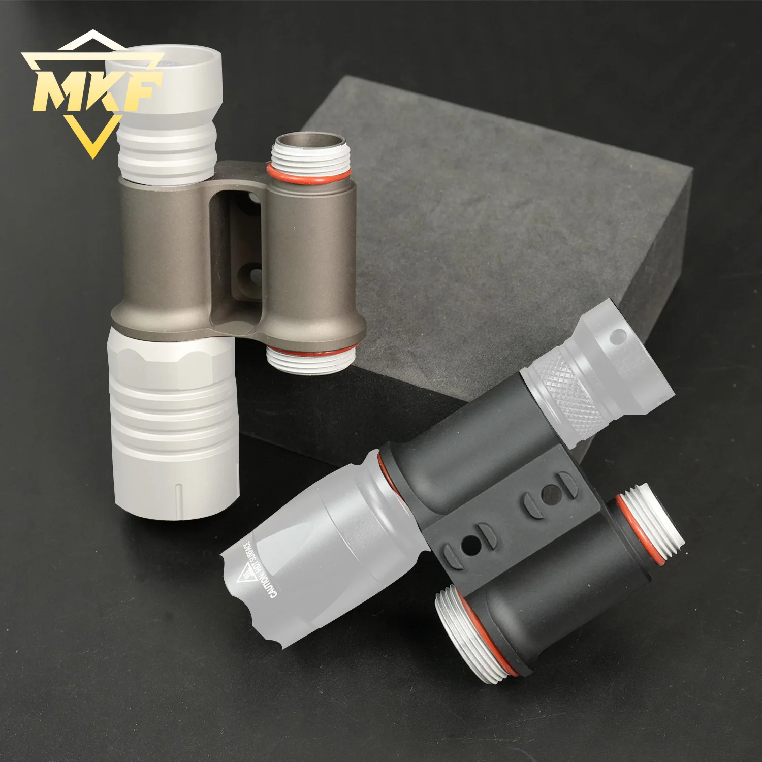 

Тактический двойной световой адаптер MLOK для крепления на M300V M600V PLHv2 с кронштейном для тактического фонаря и слотом для батарей 18350/16340