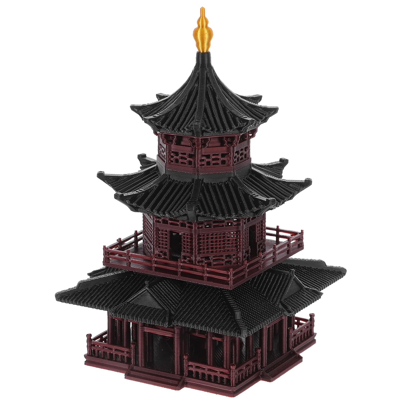 

Miniature Asian Zen Garden Pagoda Ornament Elegant Handmade Plastic Micro Landscape Aquarium Decoration Meditation Accessory