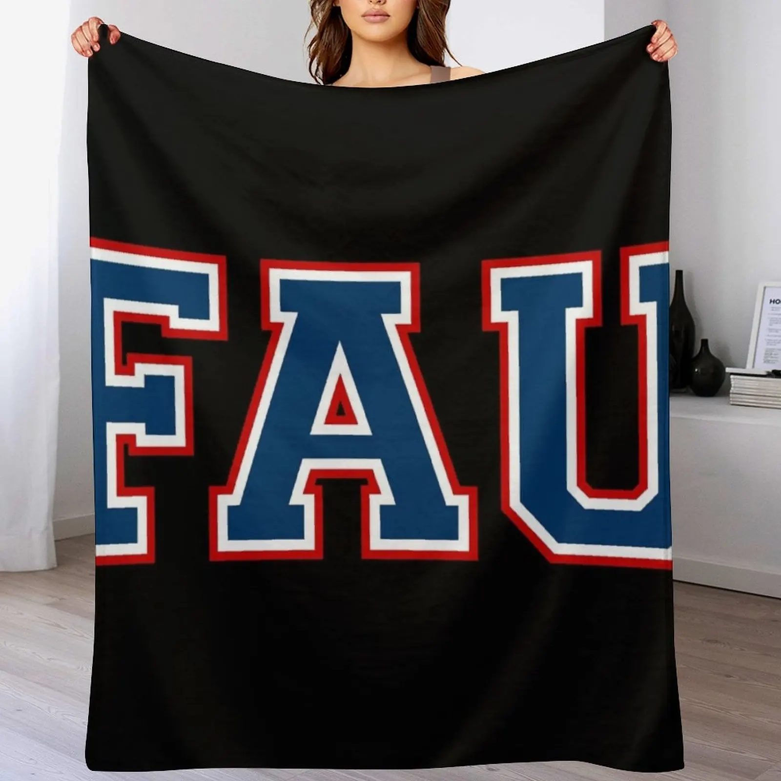 

florida atlantic university college font Throw Blanket Hairys Shaggy heavy to sleep warm for winter Blankets