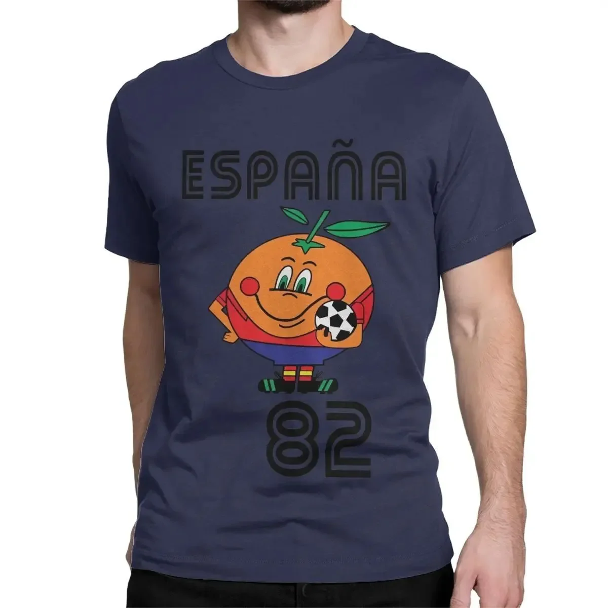Hot-selling Summer Breathable T-shirt Men's High Quality Round Neck Spain 82 Spanish Mascot 1982 Football T-shirt Tops