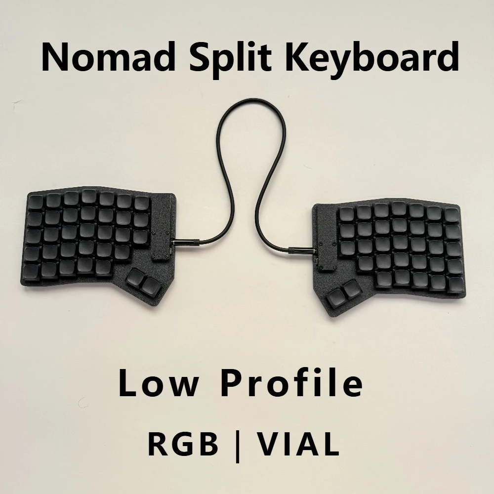 Nomad 7×5 Low Profile Split Mechanical Keyboard with RGB Hot Swap Kit Wired Single-mode Separate Keyboard Ergonomics QMK/VIAL