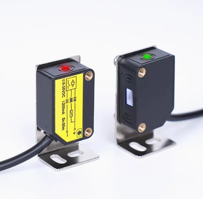 Square Laser Photoelectric Switch Sensor Infrared Visible Red Photoelectric Sensor Switch 0-50m