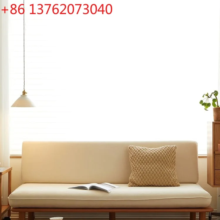 Japanese-style small apartment log wind B & B cotton and linen double sofa removable and washable lazy sofa