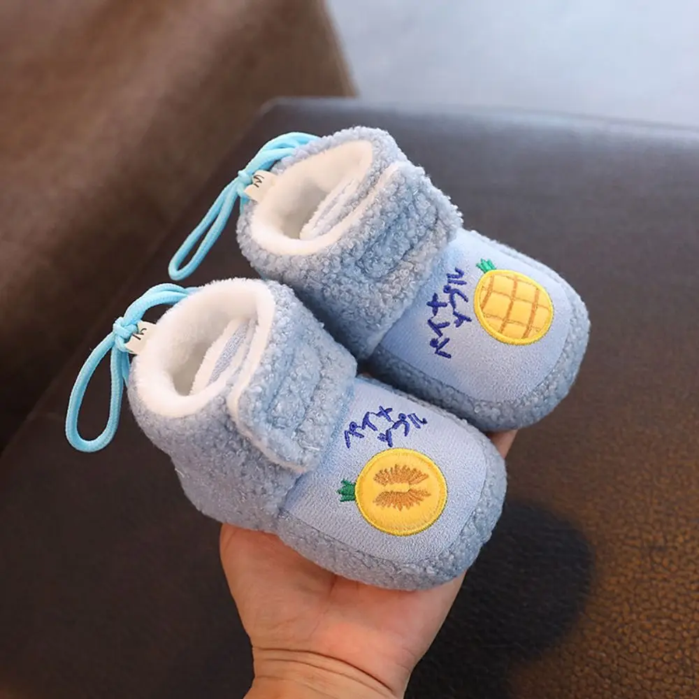 Wear Resistant Fleece Toddler Snow Boots Soft Sole Warm Cotton Shoes Anti Slip Anti-Drop Infant First Walking Shoes Winter