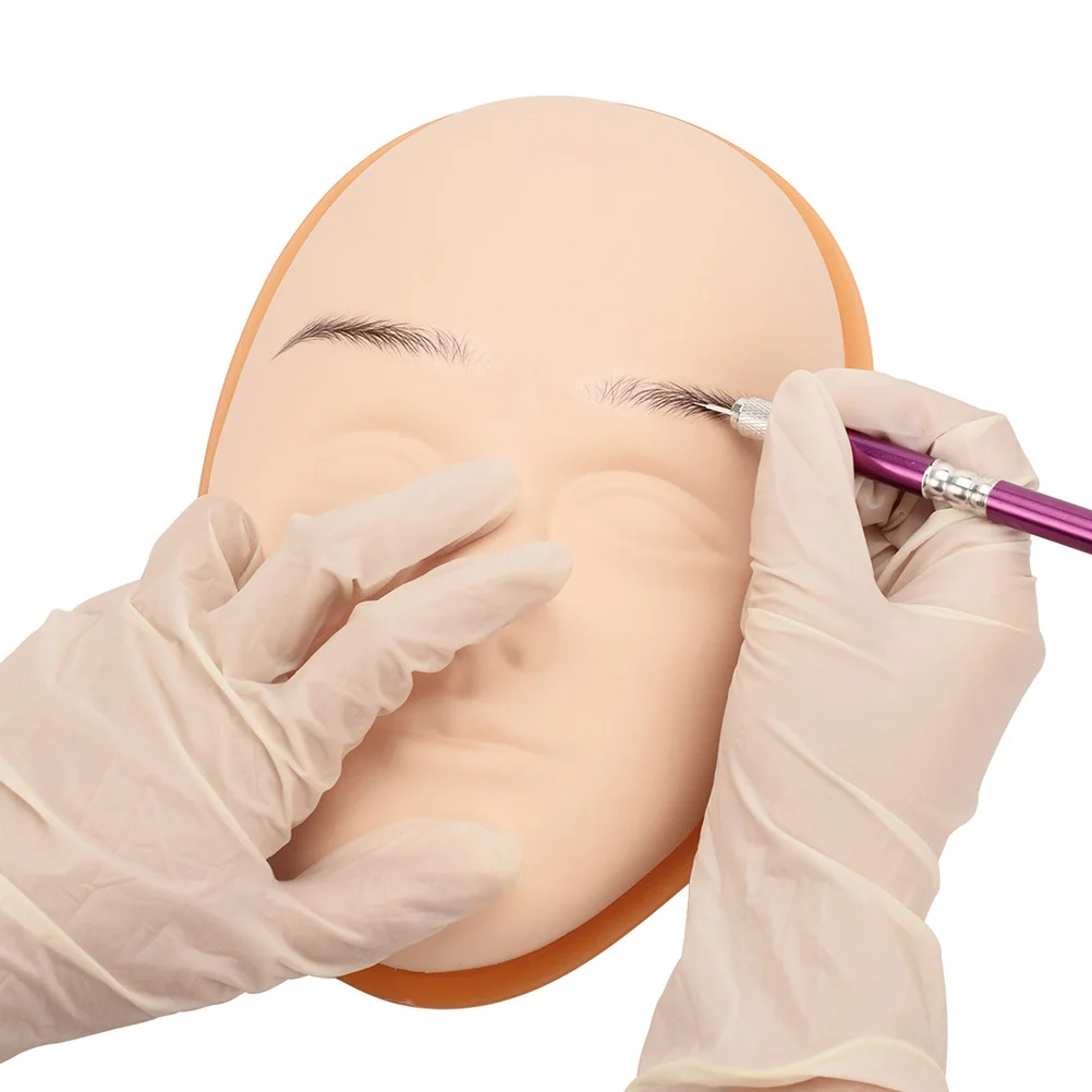 

1pc Blank Silicone Mannequin Tattoo For Makeup Eyeliner Eyebrow Training Sheet Tattooing Supplies Practice Skin Face
