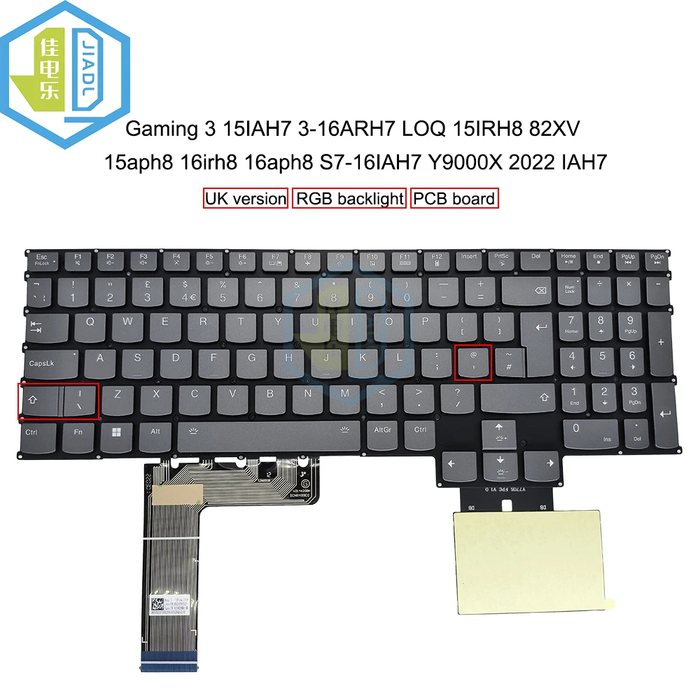 Imagem -03 - Teclado Retroiluminado Rgb para Lenovo Legion Tcheco Eua Reino Unido ti Tcheco Tcheco Tcheco Eua Português s7 16iah7 Y9000x R9000x Pt5sy Sn21f36029 2023