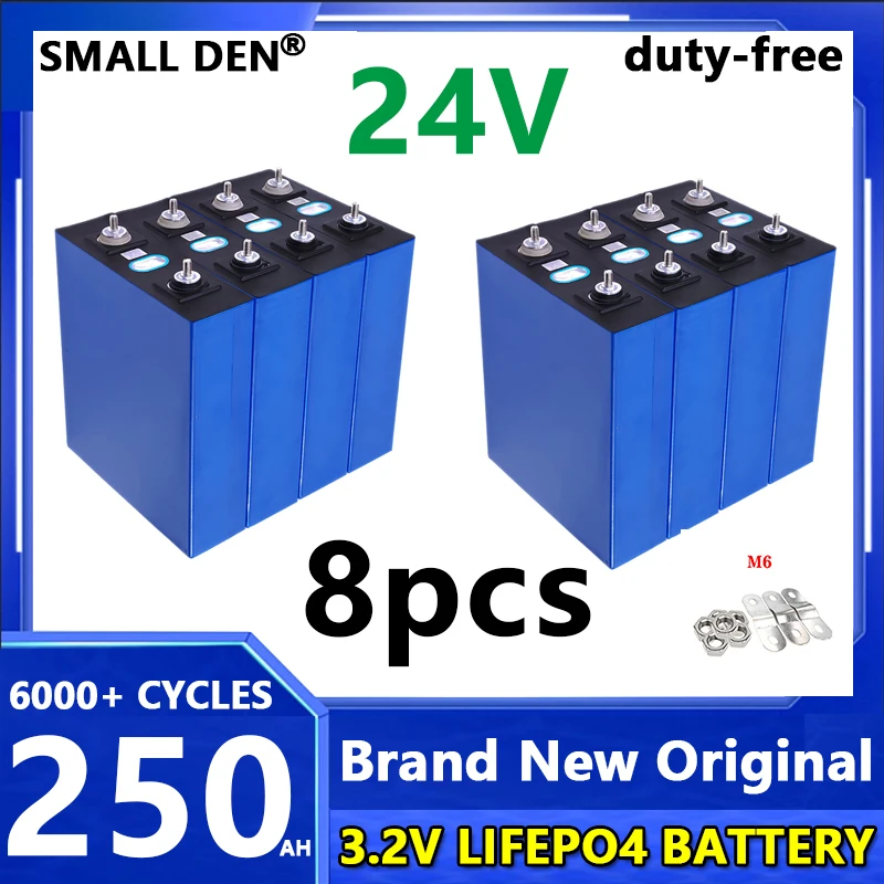 

8PCS NEW 3.2V LiFePO4 250Ah Battery Grade A 6000+ Cycles Rechargeable Batteri DIY RV EV Boat Bus Home Energy Storag Cell NO TAX