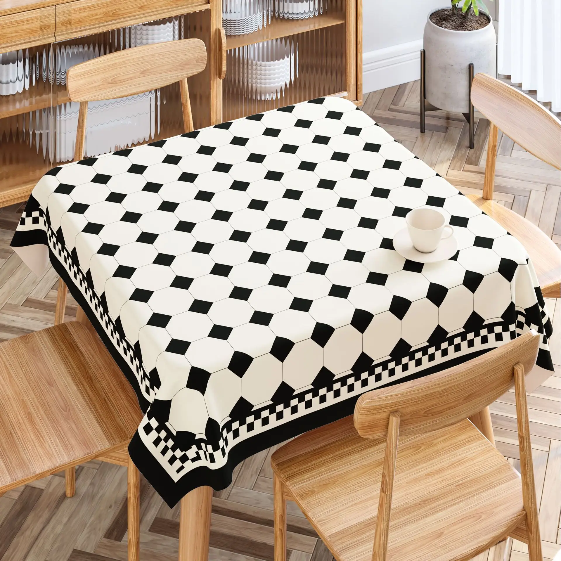 Square household waterproof and oil-proof wash-free new square table tablecloth advanced small square table square