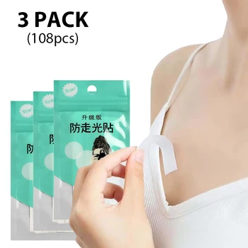 여성용 양면 투명 바디 테이프, 방수 보이지 않는 가슴 패치, 모든 피부 쉐이드, 강력한 접착 스트립 