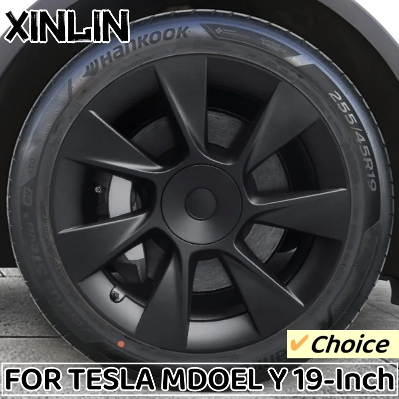 19 Inch Wheel Caps 4PCS Wheel Cover Performance Replacement Wheel Hub Cap Full Rim Cover Accessories For Tesla Model Y 2018-2024