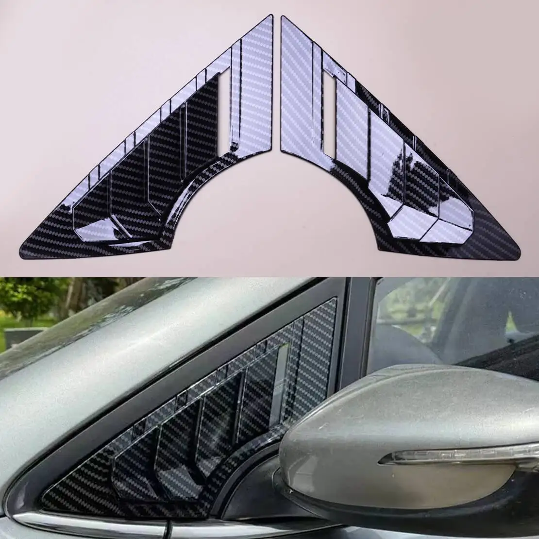 

1 Pair Carbon Fiber Style Front Side Window Louver Shutter Cover Trim Fit for KIA K3 Forte Cerato 2014 2015 2016 2017 2018 ABS