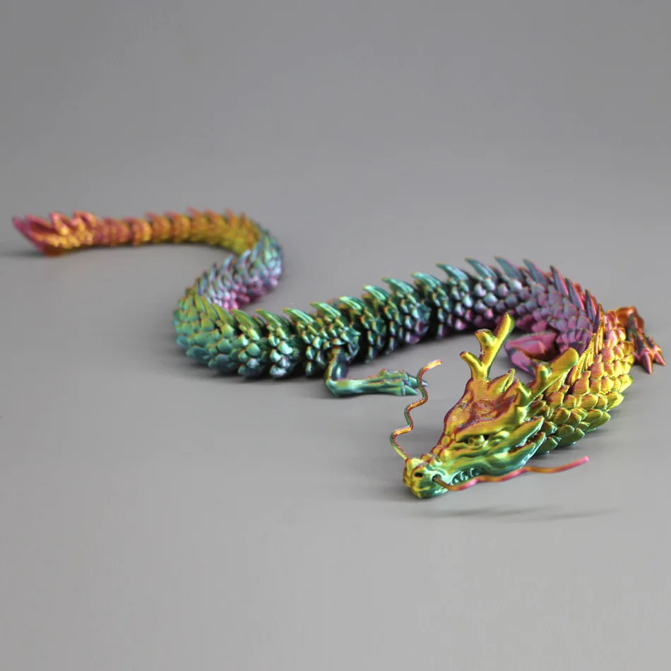 Funny 30CM 3D Printed Dragon Model Movable Joint Fidget Rotatable Articulated Office Desktop Ornament Adults Kid Gift