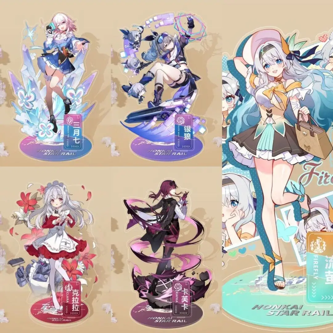 Honkai: Star Rail Figurka Gra Świetlik Kafka Clara Kawaii Wzór Akrylowe Podstawki Stojące Ozdoby na Biurko Kolekcjonerskie Zabawki Prezenty