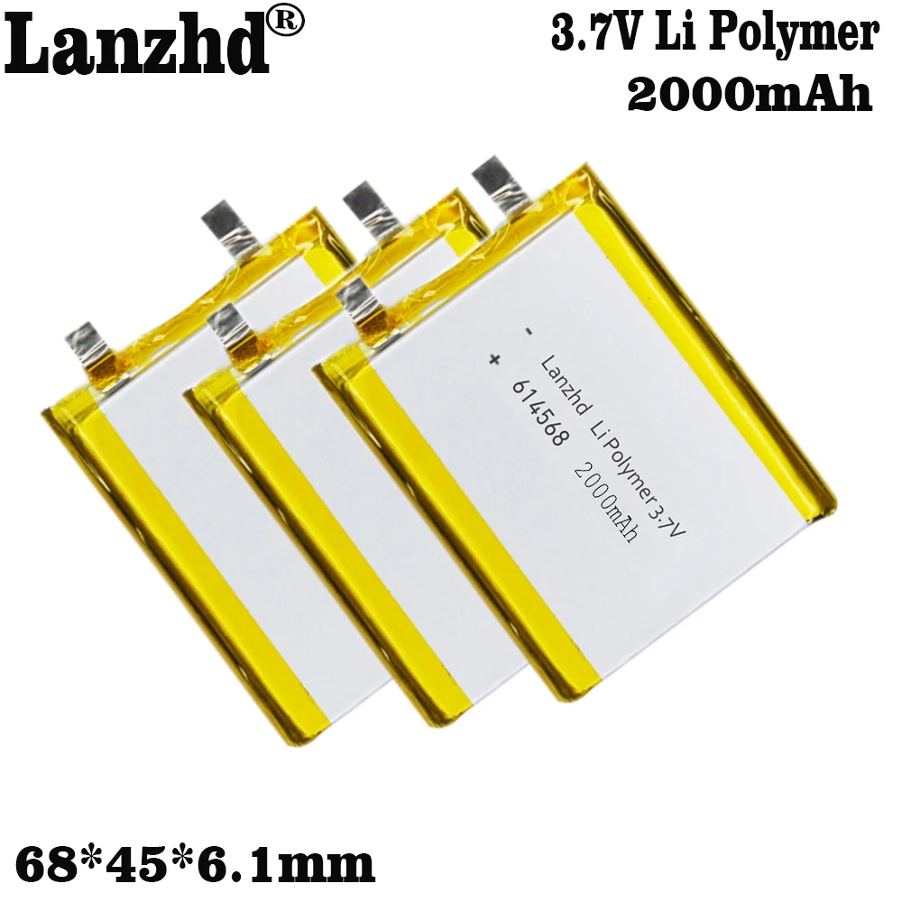 1-12pcs 614568 3.7V Li Polymer LiPo Battery Pack For Notebook E-book tablet pc laptop power bank video game GPS AA-PLAN6AR