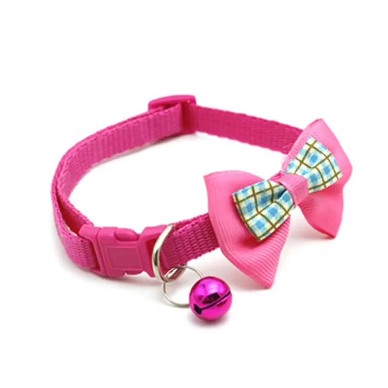 Fashion Pet Cat Collar With Bell Lovely Bow Cat Dog Collar Neck Strap Adjustable Buckle Kitten Puppy Rabbits Cat Accessories