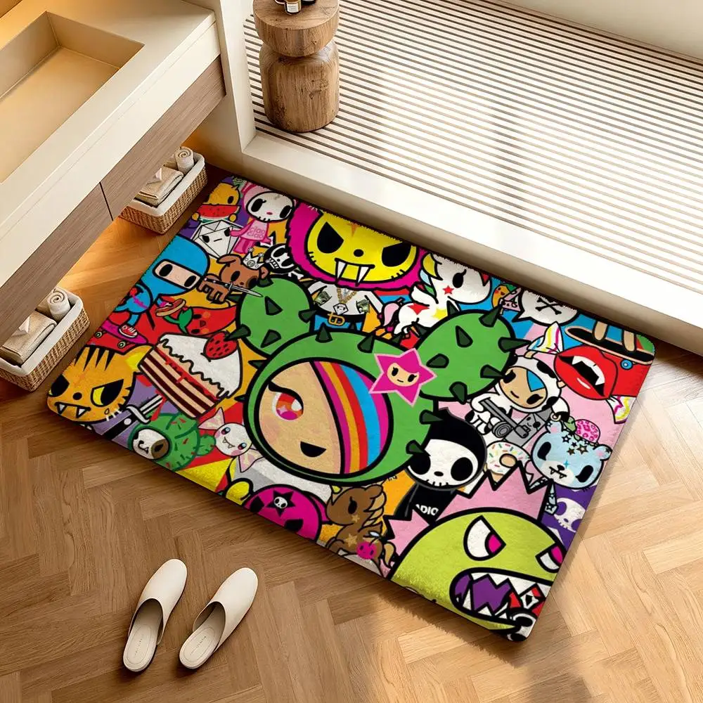T-Tokidoki-S  Shower Room Absorbent Small Floor Mat Soft Comfortable Decorative Foot Mat