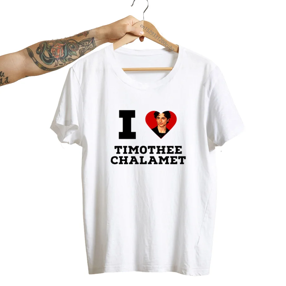 I Heart Timothee Chalamet Women T Shirt Graphic Print Short Sleeve Streetwear Casual Round Neck Summer Women\'s Clothing