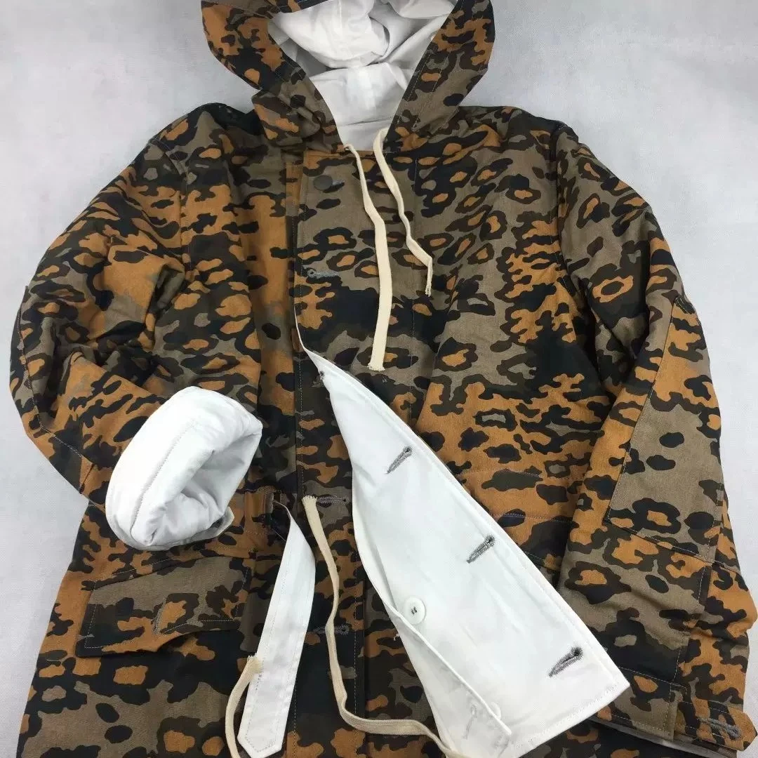 German Splinter Camouflage Reversible Cotton Padded Jacket WH Splittertarnmuster Warm Cold-resistant Can be worn on both sides view 4