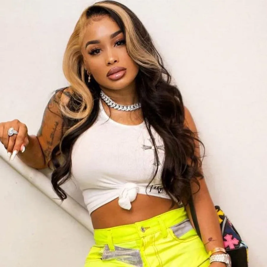 黒人女性用ロングウェーブウィッグ-28インチ-オンブレブロンド-スカンクストライプウィッグ-ハイライトブラック＆ブロンド付き-合成レースウェーブウィッグ