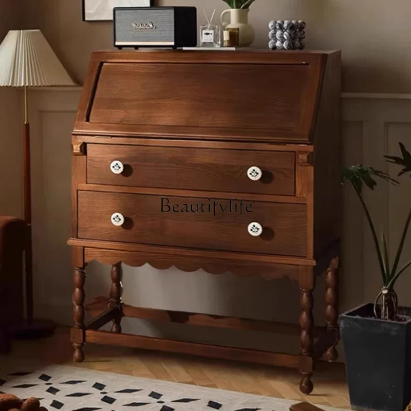 

ls 42French retro solid wood dresser antique multi-functional makeup table